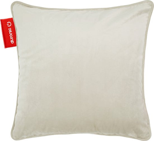 Auronic Heat Pillow - Velours - 45x45 - Sans fil - Rechargeable - Oreiller électrique - Infrarouge - Taupe