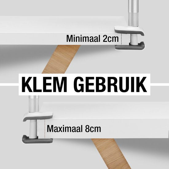 Studio ME Tablet Holder Flexible White - 4.7 to 12.9 Inch - Ipad Holder tripod clamp - 100 CM - Tablet Stand - Suit pour les caméras - 360º Rotatable - Tablet Holder