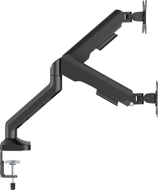 VDD Double Monitor Arm - Support de moniteur - Réglable en hauteur - Pour 2 écrans - Design ergonomique - Noir