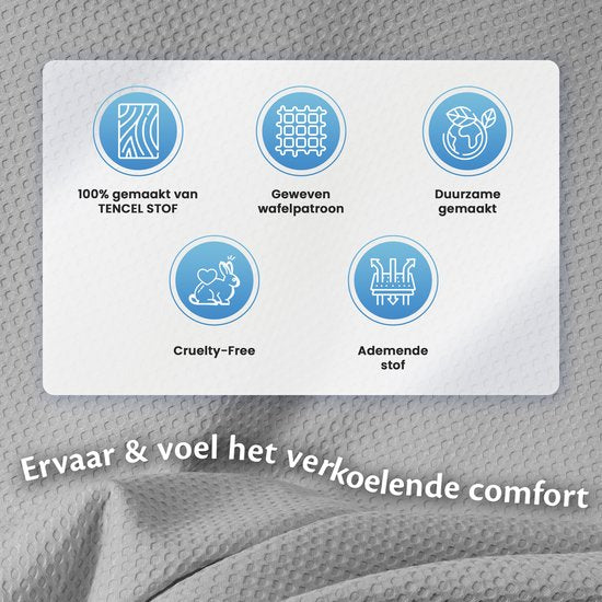 Ella® Couverture rafraîchissante 135x200 cm - 100% Bio-Tencel - Couverture auto-refroidissante - Couverture rafraîchissante - Couette d'été - Gris brumeux