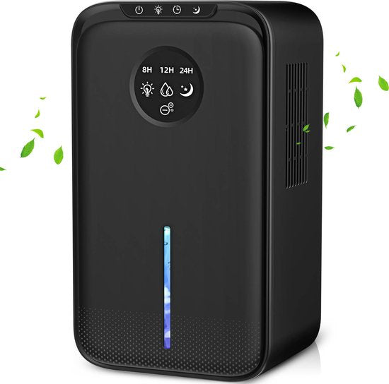 Déshumidificateur et purificateur d'air - Swinkle® - 1000 ml/jour – 25 m² – Réservoir 2,5 L – LED 7 Couleurs – Minuterie – Silencieux