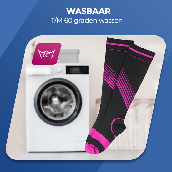 Chaussettes de compression Roegaarden - Chaussettes de compression - Chaussettes de soutien - Taille 40-44 - Rose