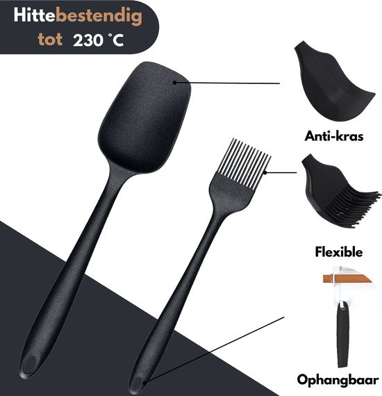 VAIVE Spatule 6 pièces - Spatule en silicone - Set de spatules - Ustensiles de cuisine - Spatule à poêle - Spatule à pâtisserie - Spatule à casserole