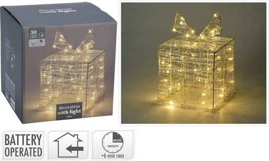 Nampook SET van 2 verlichte Geschenkdozen - 30 LED - 15 cm Hoog
