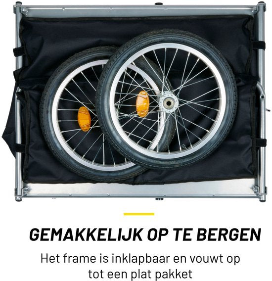 Dunlop Bicycle Trailer - Remorque pour vélo - Remorque pour vélo - Bagages pliable - Remorque pour vélo avec réflecteurs et housse de pluie ajustable - Jaune