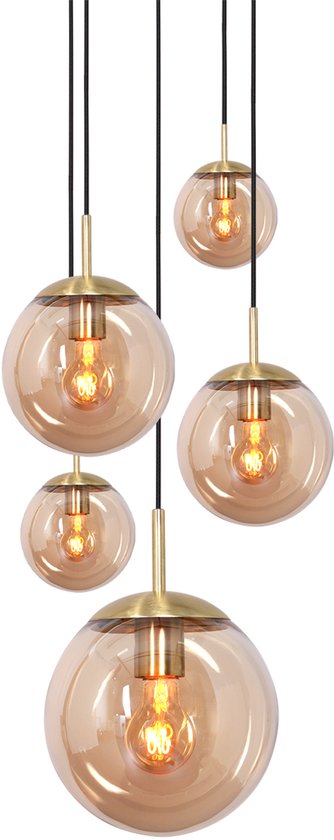 Steinhauer - lampe suspendue - Bollique LED - ambre - verre métal - Ø 60cm - E27 - 2730ME