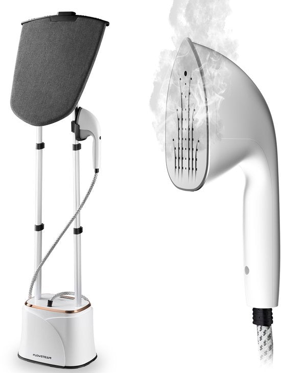 FLOWSTEAM® PRO Défroisseur à linge - Défroisseur à main - Nettoyeur vapeur - Défroisseur à linge - 150 minutes de vapeur - Cordon de 2,5 m - Blanc