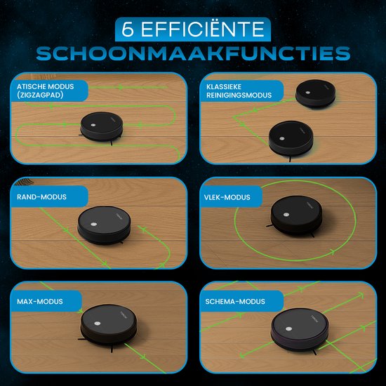 Powell Robot Aspirateur - Robot Aspirateur avec Fonction Mopping - Robot Aspirateur avec Station de Charge - Robot Aspirateur - Mopping Robot - Noir