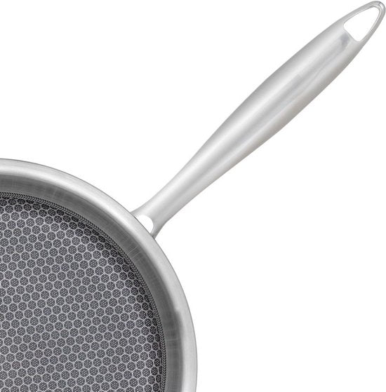 Poêle à frire - Resto - Ø24 cm - Acier inoxydable - Revêtement antiadhésif en nid d'abeille - Base Induction - Convient à toutes les sources de chaleur