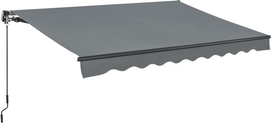 Auvent - 350 x 300 cm - Gris foncé - Accessoires de montage inclus