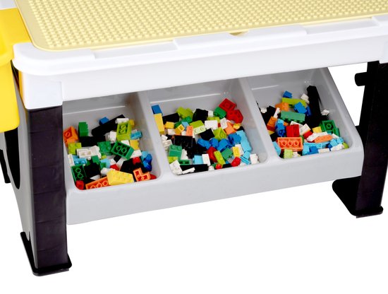 Eddy Toys 300-Piece Set of Toys - Play Table : 48 x 35 x 31 Cm - 291 Building Blocks - Storage - Plastic
