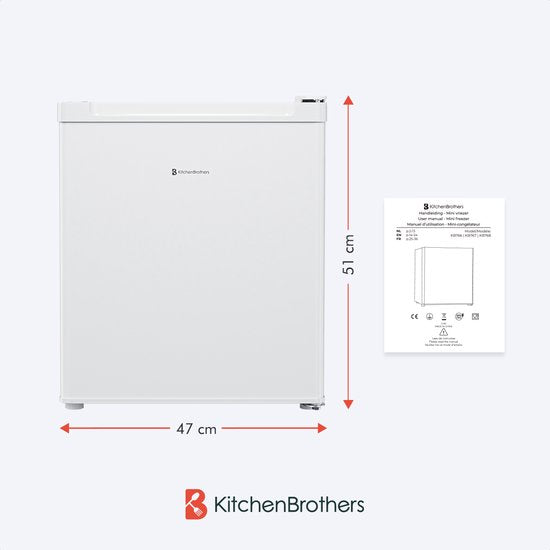 Mini Freezer KitchenBrothers - Compact - 44x47x51 cm - Blanc