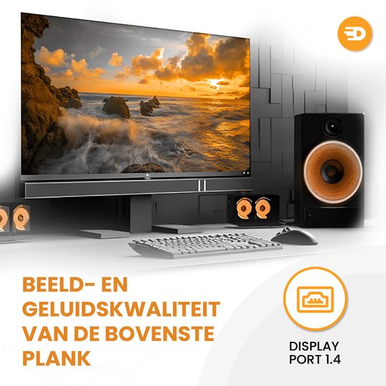 Drivv. Câble Displayport - 8K 60Hz - 4K 144 Hz - 32.4GBps - Displayport 1.4 - Câble DP - PVC - 1 mètre - Gris spatial