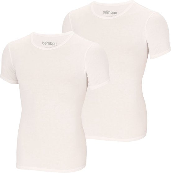 T-shirt homme Apollo Bambou - Col rond - 2-pack - Blanc - S