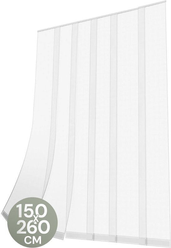 O'DADDY® Fly Curtain Slat Screen - 150x260 cm - Rideau de porte - Porte - Design ajustable - Fibre de verre - Moustiquaire de porte blanche