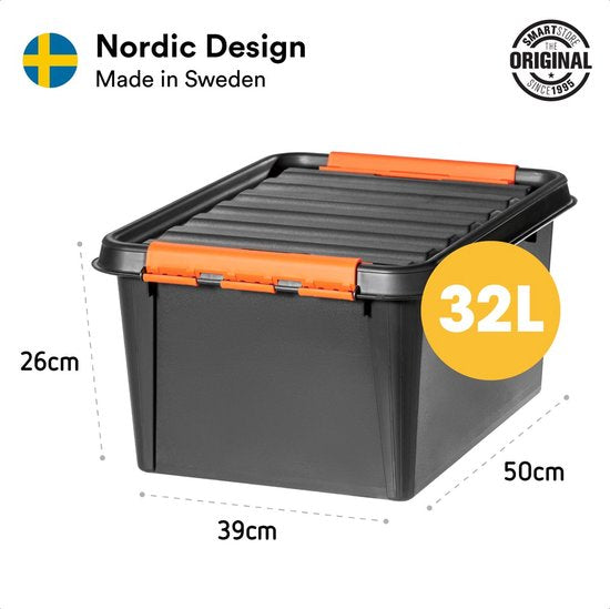 SmartStore™ Pro 31 Boîte de stockage 32L noir - Empilable et emboîtable - Approuvé pour les aliments - Boîte de stockage.