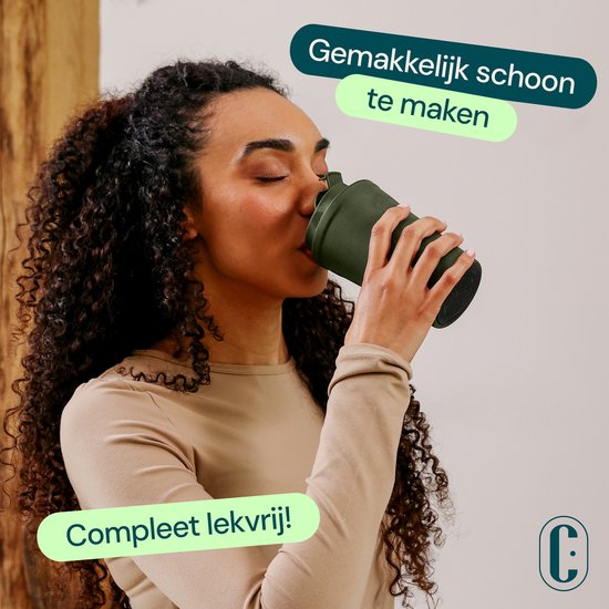 Mug thermos Castagnola - Tasse à café To Go - Mug de voyage pour le café et le thé - Mug à thé - 380 ML - acier inoxydable - Vert