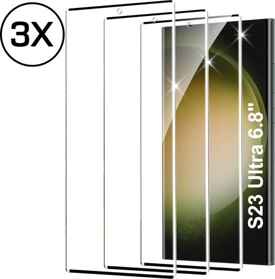 Protection d'écran Podec pour Samsung Galaxy S23 Ultra - Verre de protection trempé - Transparent et résistant aux rayures - Protection d'écran en verre trempé - 3 pièces
