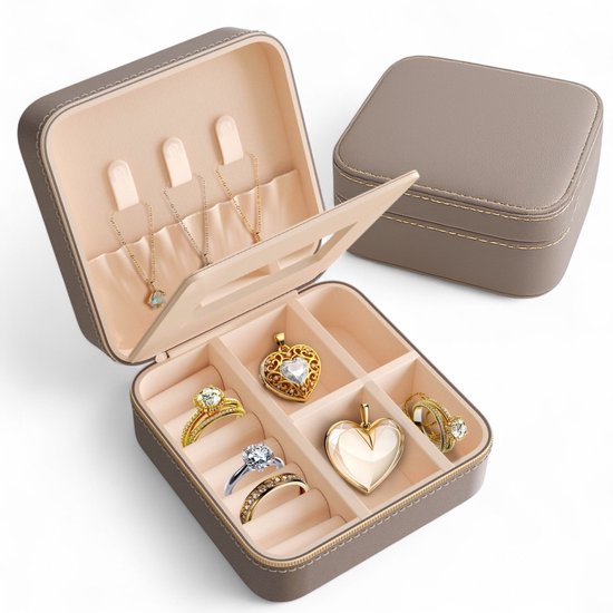 Vimora Boîte à bijoux avec miroir - Pour bijoux, colliers, boucles d'oreilles, bracelets - Boîte - Adultes - Filles - Femmes - Dames