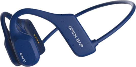 Soundvibe® Bone Conduction Headphones Blue - Casque de sport - Ecouteurs de sport - Ecouteurs sans fil - Résistant à l'eau - Carte mémoire interne de 8 Go - Casque de sport - Pour tous les téléphones et ordinateurs portables - Ecouteurs de course - Ecoute