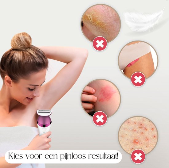 Sansbeauté® 6-in-1 rasage femme - visage - aisselles - jambes - maillot - rasoir femme - épilateur - épilateur femme - tondeuse femme - tondeuse bikini - rechargeable par USB