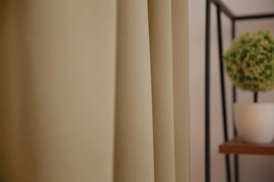 Larson - Rideau occultant hôtel de luxe - avec anneaux - 3m x 2,5m - Taupe clair