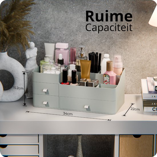 Organess - Organisateur de maquillage - Boîte de rangement - Organisateur de soins - Trousse de maquillage - Vert