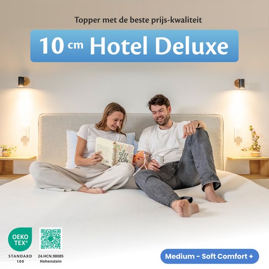 Ella Ergo Topper 160x200 cm - 10 cm d'épaisseur - Surmatelas en mousse à mémoire de forme infusée de gel et mousse Aircell - Fermeté moyenne
