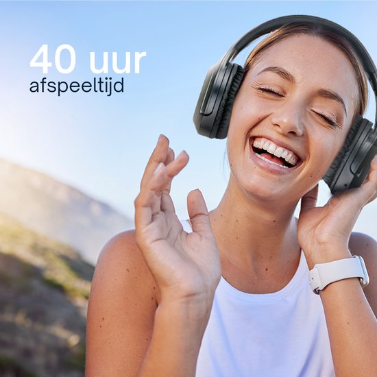 Grundig Bluetooth Headphones - Casque sans fil - Casque supra-auriculaire avec 40 heures d'autonomie de lecture - Casque sans fil avec microphone - Câble audio 3,5 mm et câble de chargement USB-C inclus.