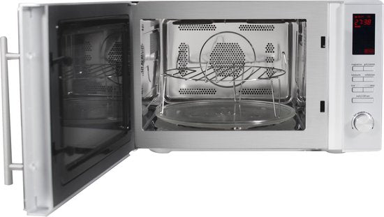Inventum MN305C - Micro-ondes combiné en pose libre - Four à air chaud - Gril - 30 litres - 900 watts - 10 programmes de cuisson - inox/noir