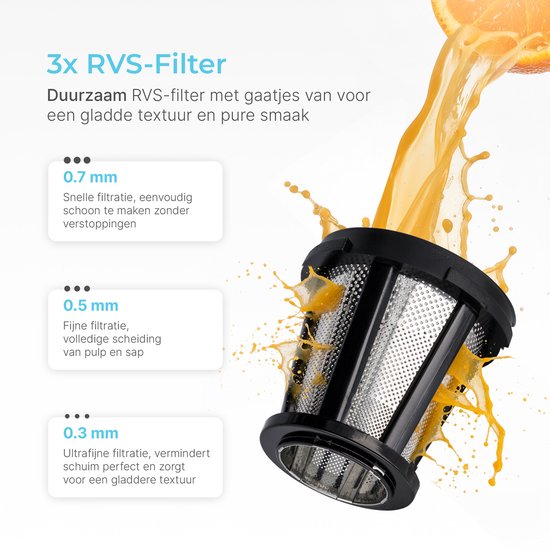 Goodforce Powerful Slowjuicer - Presse-agrumes - Presse légumes et fruits - Avec réservoir à pulpe et à jus - Extracteur de jus - Valeur nutritionnelle maximale