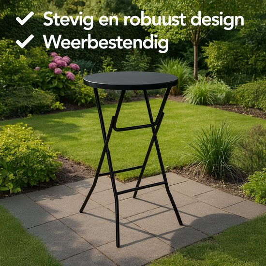 Brixy 2x Sturdy Black Bartables - Table de fête - robuste et résistante aux intempéries - pliable - 80cm x 110cm - Party
