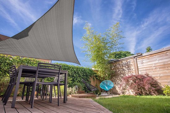 Feel Home - Toile d'ombrage - Protection solaire - Triangle - 3,6 m - Gris foncé