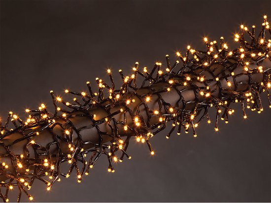 Kuma LED, guirlande lumineuse, 12 m, 1020 LED, blanc Arizona, câble noir, pour l'intérieur et l'extérieur, modulateur, 24 V