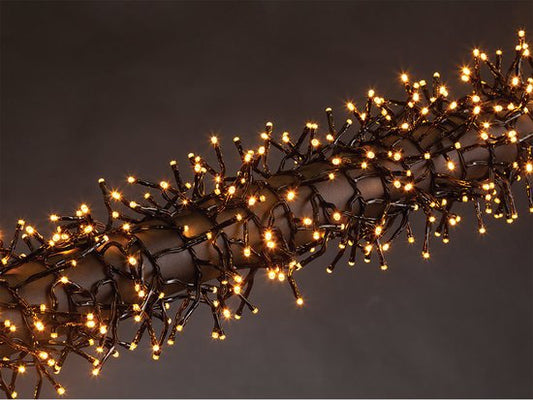 Kuma LED, guirlande lumineuse, 12 m, 1020 LED, blanc Arizona, câble noir, pour l'intérieur et l'extérieur, modulateur, 24 V