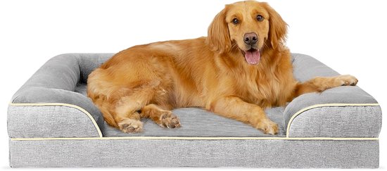 Coussin orthopédique pour chien XL - Panier orthopédique pour chien - Lit - Banc - Lavable - Panier Chien - Gris - Dutchwide