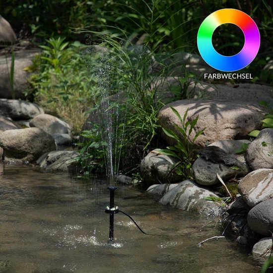 Pompe de fontaine solaire - 4 accessoires Multicollor blanc - Batterie