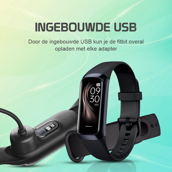 Otiume Activity Tracker HR avec podomètre et cardiofréquencemètre - Montre sport - Smartwatch - Noir pour femmes, hommes et enfants - Fitness Tracker - Blood Pressure Monitor