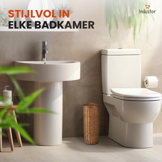 Industor® Porte-rouleau de toilette Standing en osier tressé à la main - Porte-rouleau de toilette pour 3 rouleaux avec couvercle - Porte-rouleau de toilette, Accessoires de salle de bain et Décoration