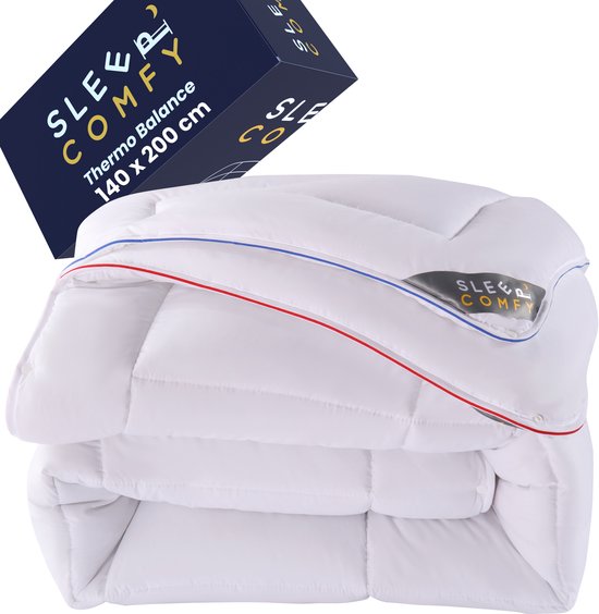 Sleep Comfy Thermo Balance Series - Couette 4 saisons de qualité hôtelière - 140x200 cm - Couette anti-allergique en deux parties - Couette 3 en 1 - Confort et Respirabilité - Couette simple - Couette d'été & Couette d'hiver