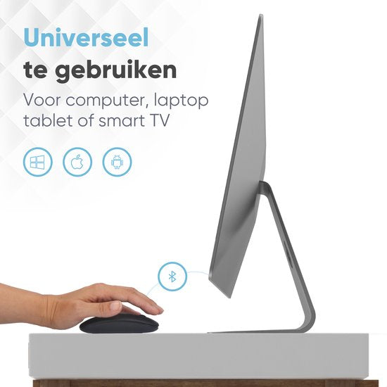 Souris sans fil Trendfield - Souris d'ordinateur rechargeable - Bluetooth - Souris ergonomique avec clic silencieux - Convient à tous les ordinateurs portables - Noir