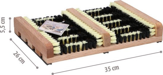 Brosse à pieds avec brosses - pour bottes et chaussures - Bois - Antidérapant