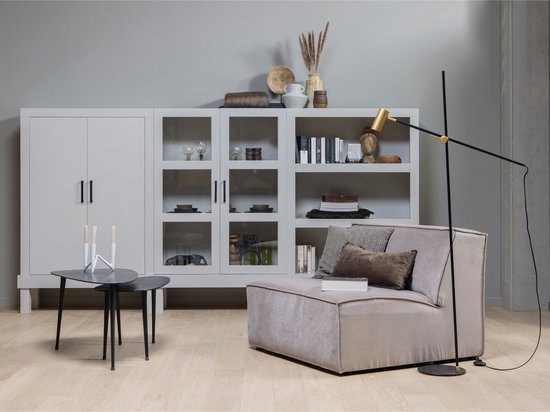 WOOOD Table d'appoint triangulaire - Métal - Nickel noir - 49x89x49 - Lot de 2