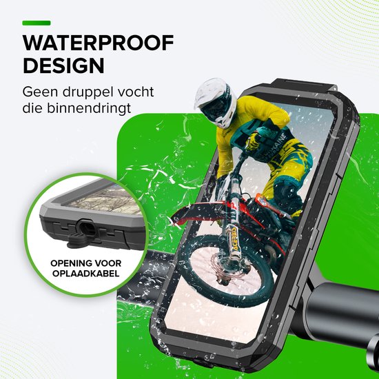 Support de téléphone pour vélo - iSetchi - Étanche - Anti-choc - Noir