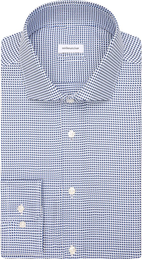 Chemise cintrée 'seidensticker', popeline, bleu à carreaux