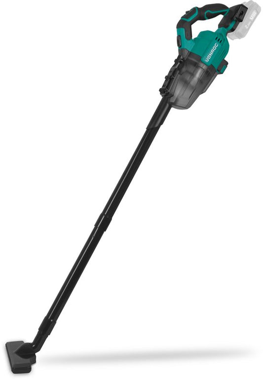 VONROC Aspirateur-balai sans fil puissant - VPower 20V - Batterie et chargeur inclus - Bac de ramassage 0,6L - 3 suceurs, 2 tubes d'extension et tuyau flexible inclus