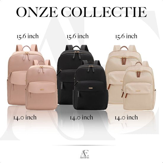 Aramae® - Sac à dos femme - Sacoche pour ordinateur portable 15,6 pouces - Sac à dos femme - Sac à dos fille - Sac à dos beige - Sac d'école