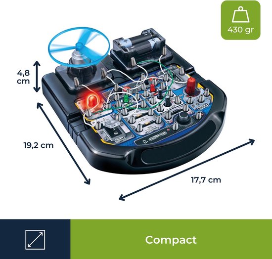 Velleman Kit de projet électronique pour les enfants de 8 ans et plus, explore les bases de l'électronique avec 18 expériences passionnantes, éducatives et interactives, LED, ventilateur et son.