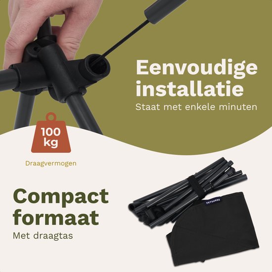 TRVLMORE Chaise de camping - pliable - capacité de charge 100KG - sac de transport inclus - chaise pliante - chaise de pêche - chaise de camping - chaise pliante - noir