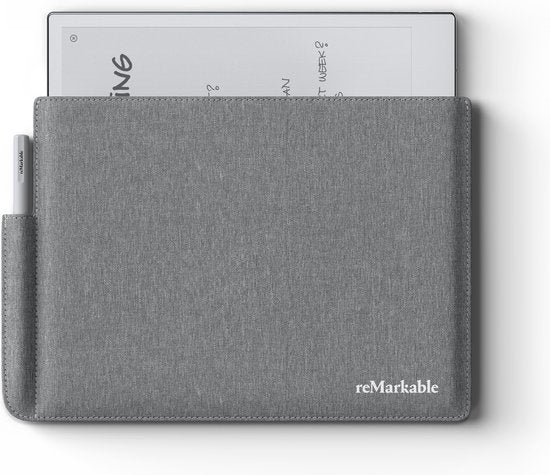reMarkable - Étui protecteur pour tablette papier - Design fin et avec porte-stylo - Doublure souple - Pour un transport et un stockage sûrs - Polymère gris